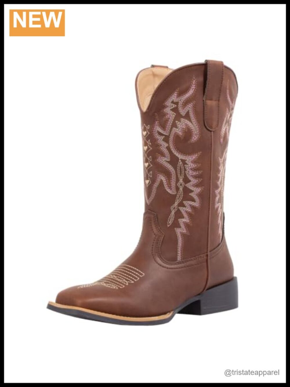 Womens Cowboy Boots Square Toe Western Cowgirl Boots Wide Calf Faux Leather
